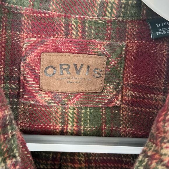 Orvis Men's Plaid Flannel Shirt Shacket Pockets XL - Picture 5 of 6